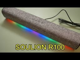 SOULION R100 PC Speakers, Bluetooth Computer Speakers with Dynamic Lighting Bar Audio-Light Sync