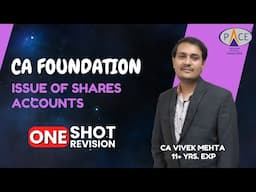 Issue of shares | CA Foundation Account Jan’25 | One Shot by CA Vivek Мehta, PACE, Indore