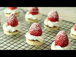 Gluten-Free（No Flour）Mini Strawberry Basque Burnt Cheesecake | Easy Party Finger Food Recipe