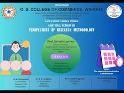 Day 4 : National Webinar on Perspectives of Research Methodology