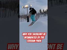 Don't be intimidated by the terrain park!! #skiing #snowboarding