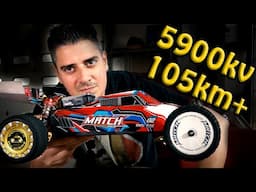 WLTOYS 104001 RC Buggy Brushless Upgrade - 3650 5900KV Motor 28T Pinion - 3s Speed Over 105 KM