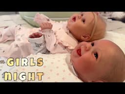 Night with 2 babies. Girls night in #reborn #rebornbaby #rebornlife reborn role play