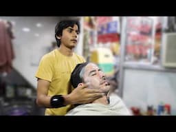 ASMR Face Massage, Shave & Beard Trim by 18-Year-Old  in Delhi!