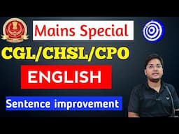 Pinnacle previous year question solution for English Sentence improvement  SSC  CGLSTENOCPO CHSL2024