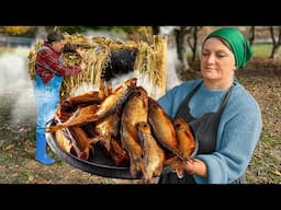 Smoking Fish the Ancient Way Using a Handmade Reed Smoker!