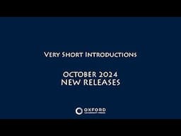 New Releases | October 2024 | Very Short Introductions