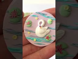 Cutting Polymer Clay Swans Slab for Earrings | Satisfying Video | #shorts