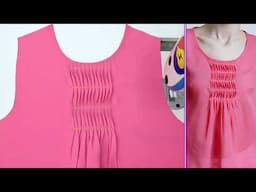 You Will Be Amazing by This Simple Trick for Sewing Great Neck Designs with Pintucks