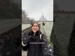 My First Snow in Paris! Walking Around Montmartre #parislife ❄️🥹