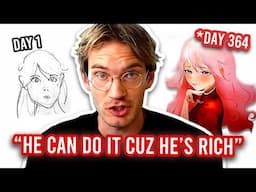 How Pewdiepie's Art Journey Makes Beginners QUIT | Pewdiepie Drawing Reaction