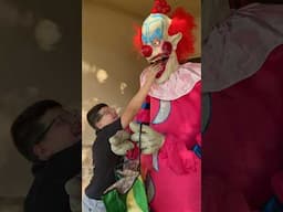 Son gets his hand bitten by a killer clown! #shorts