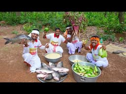 Bengali famous Sukto recipe Sorshe Katla cooking for village people | villfood Kitchen