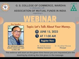 Webinar on the topic "Topic: Let's Talk About Your Money