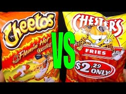 Cheetos Flamin Crunchy vs Chester's Hot Fries What is the Hottest to Buy - FoodFights Snack Review