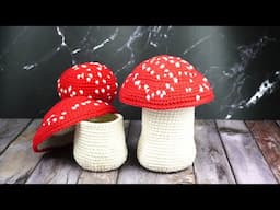 SETA ROJA GRANDE TEJIDA A CROCHET🍄🍄🍄🍄🍄