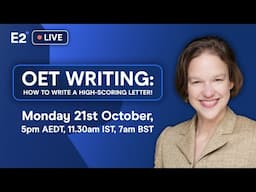 OET Writing - How to write a High-Scoring OET letter! (Live - October 21st)