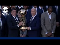 Biden welcomes Celtics to White House to celebrate NBA title