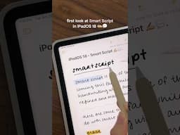 First look at Smart Script in iPadOS 18!! 👀✏️ #ipad #ipados18 #smartscript #digitalnotes