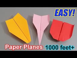 How To Make 5 Easy Paper Planes That Flies Far || fly 1000 feet ||| @paperplaneschannel1111