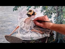 Edward Cucuel Painting Outing by Boat-Hand Painted Reproduction