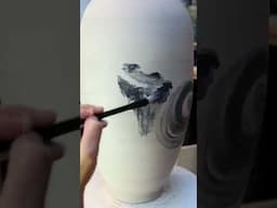 Dragon painting with underglaze on porcelain