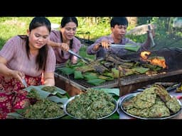 Village Cooking Magic: Grilling Tiny Fish Khorb Kon Trey Over Open Fire! - Kitchen Foods