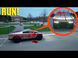 If you see this Tesla CyberTruck with BLOOD all over it, Drive away fast! (It's a Trap)