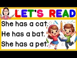 CVC Sentences for Kids, Kindergarten, Grade1, 2 | Practice Reading | Learn to Read | Teacher Aya