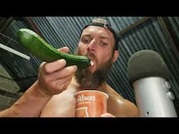 ASMR Eating Yogurt With A Cucumber 🥒