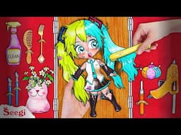 ASMR How To Fix Broken Hatsune Miku? Stop Motion Paper DIY