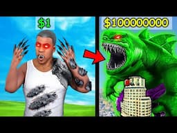 FRANKLIN become $1 DINOSAUR to $1,000,000,000 GOD DINOSAUR in GTA 5 ! SHINCHAN CHOP