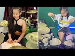 Incredible 9 yr old Thai Girl Plays Amazing Drums! Interview & Clips with Meena !