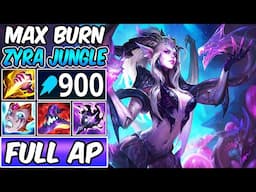 S+ FULL AP MAX BURN ZYRA JUNGLE WITH DARK HARVEST IS AMAZING (900 AP BURST) - League of Legends