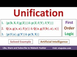 10. Unification in First-Order Logic Propositional Logic Solved Examples Artificial Intelligence