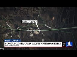 Schools closed, crash causes water main break in Benton County