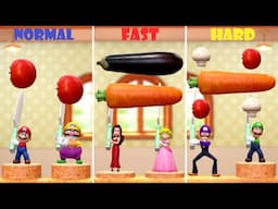 Mario Party Rhythm Minigame Comparison - Normal vs Fast vs Hard