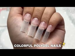 COLORFUL POLYGEL NAILS✨ ABSTRACT NAIL ART! Live Stream