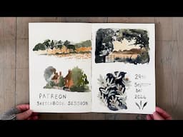 Sketchbook Tour ✹ Loose mixed media, watercolour, gouache, timed drawings