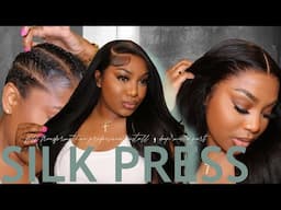 BEST NATURAL SILK PRESS YAKI MIDDLE PART INSTALL PROFESSIONAL RESULTS ft. ASHMIARY