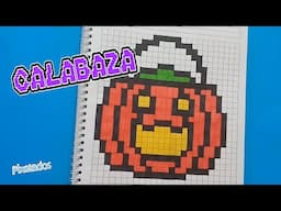 COMO DIBUJAR UNA CALABAZA DE DULCES de HALLOWEEN en PIXEL ART - PIXELADOS