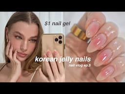 i did korean jelly nails with $1 gel polish at home