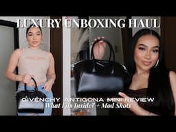 GIVENCHY ANTIGONA MINI BAG UNBOXING & REVIEW | What Fits Inside? & MOD SHOTS | LUXURY UNBOXING