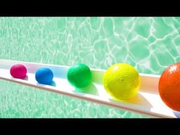 1000 Marbles  Super Slide Marble Run Race vs Water Balloons | Colorful Pop Tubes | ASMR Whirlpool 3A