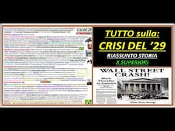 TUTTO SULLA CRISI DEL1929 - Dai ruggenti anni '20 al New Deal - riassunto storia x superiori