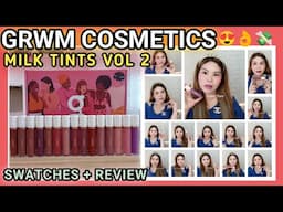 GRWM Cosmetics MILK TINT VOLUME 2 SWATCHES + REVIEW all shades