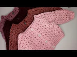 Crochet #88 How to crochet a short winter cardi 1-3 y