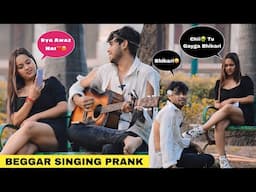 Beggar Prank With Guitar In Public| Shocking Girl Reactions😱| Randomly Singing Hindi Songs| Jhopdi K