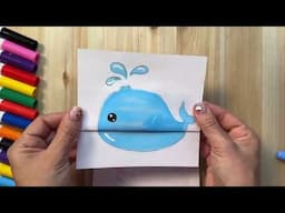 How to draw a whale 🐳 puppet