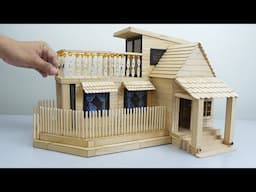 Beautiful Popsicle Sticks House DIY!! Easy Techniques For Beginners